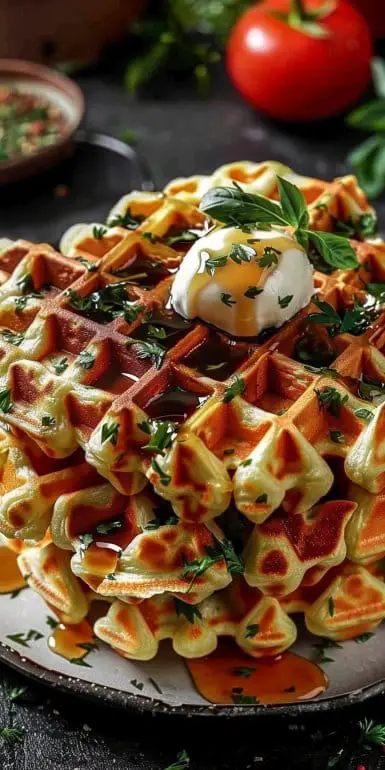 Gaufres de Légumes au Fromage Mozzarella