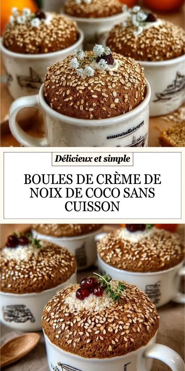 Boules de crème de noix de coco sans cuisson