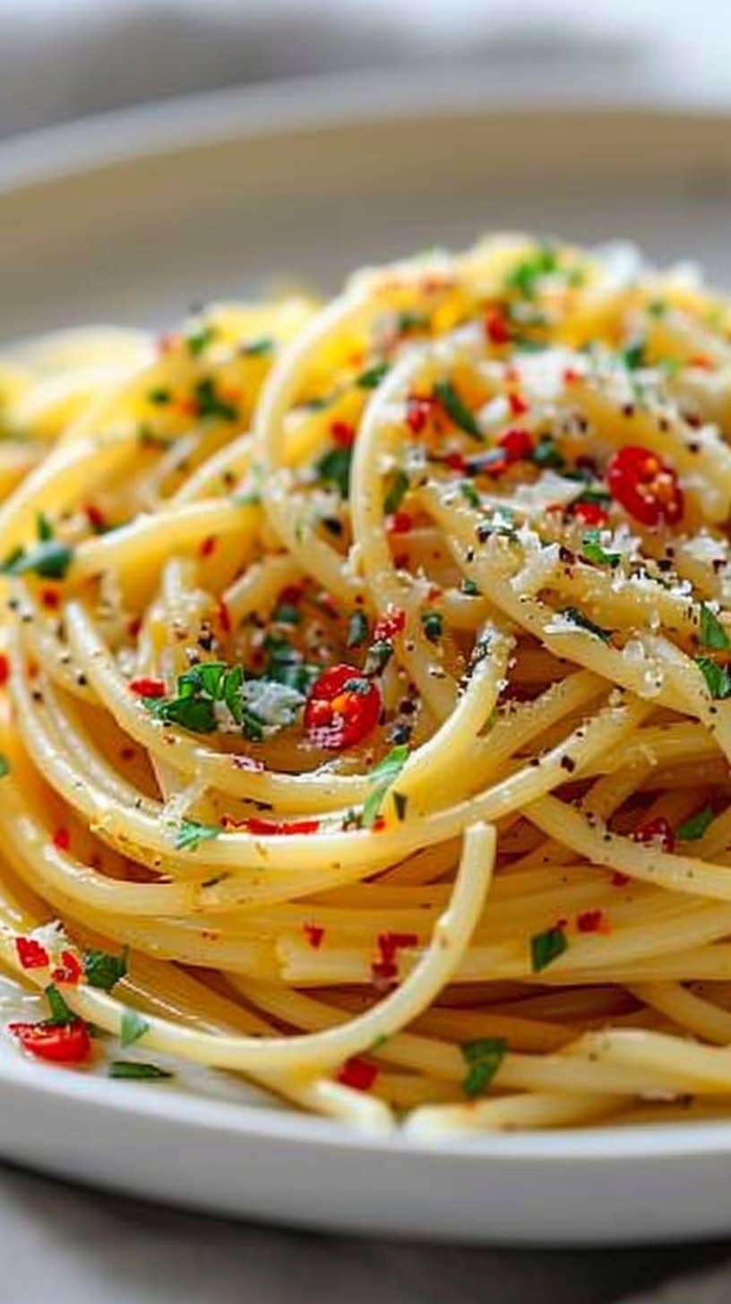 Pâtes Aglio e Olio et Piment