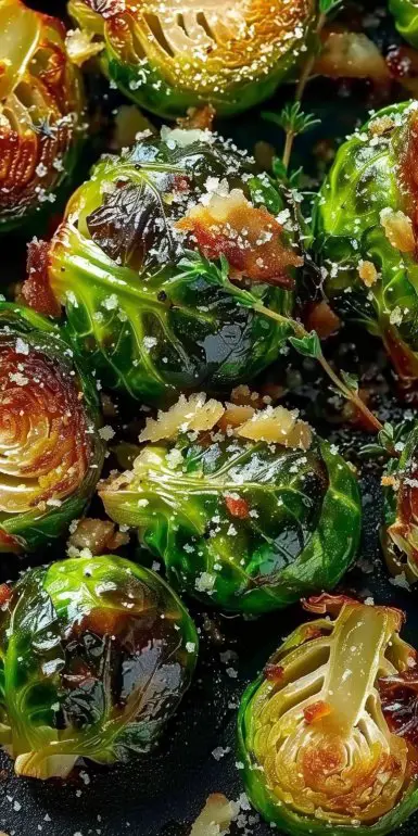 Choux de Bruxelles rôtis à l'ail et au parmesan