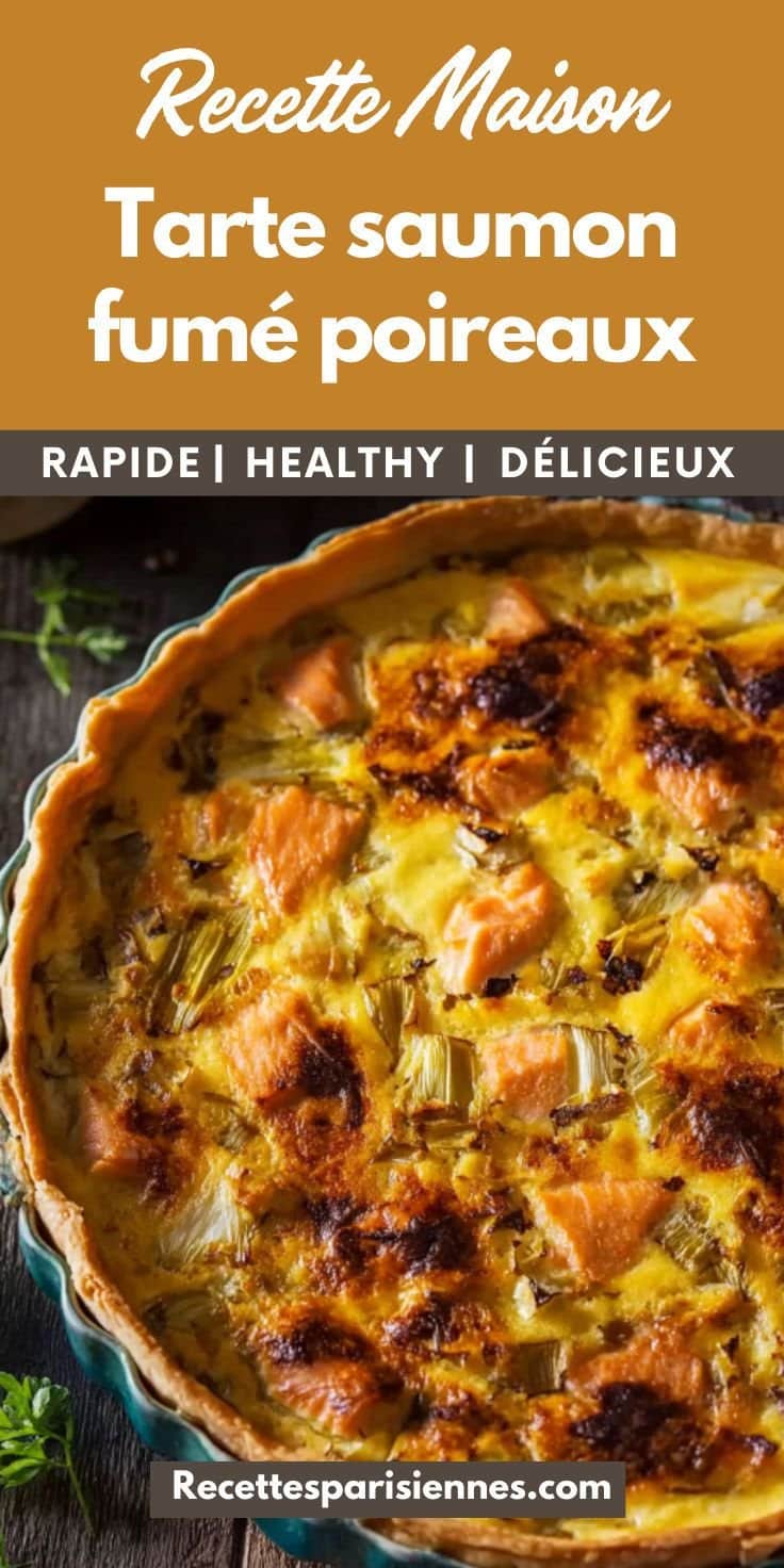 Tarte aux poireaux et saumon fumé