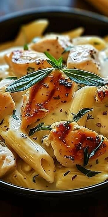 Pasta with Chicken and Easy and Tasty Creamy Boursin Sauce