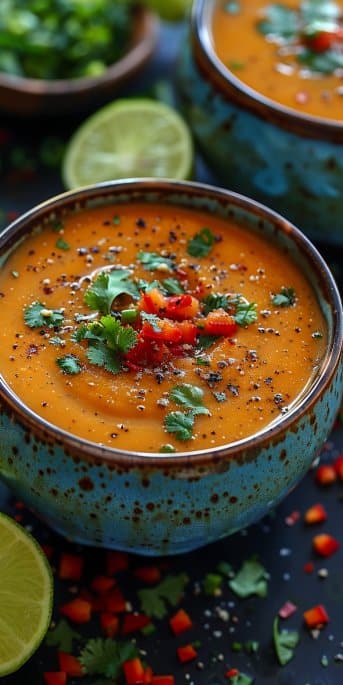 Soupe froide carotte coco et citron vert : fraîcheur estivale