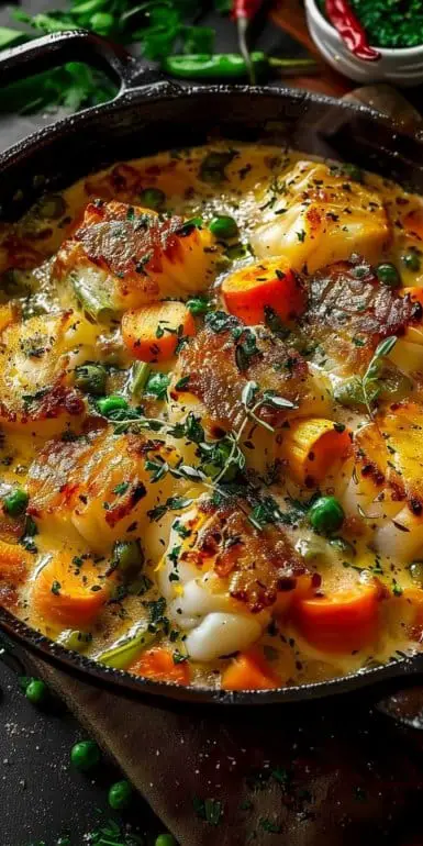 Cassolette de cabillaud aux légumes fondants