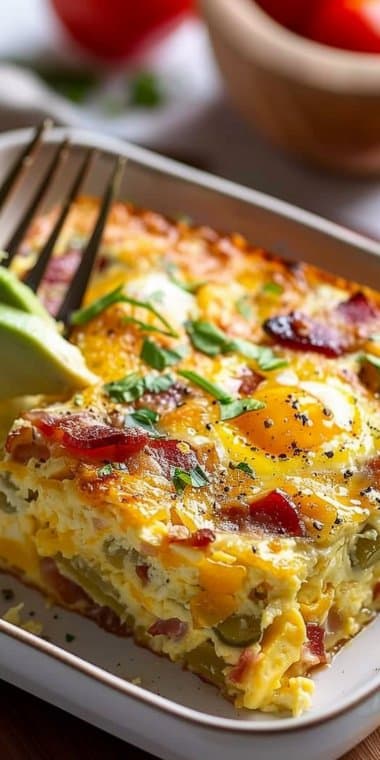 Casserole d'œufs au bacon