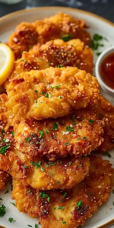 Aiguillette de poulet pané maison croustillante et appetissante