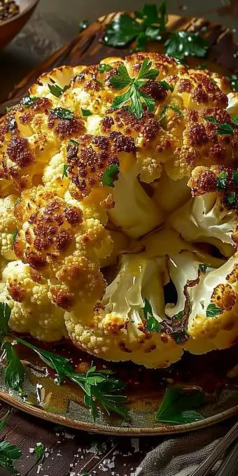 The most incredible whole roasted cauliflower EVER