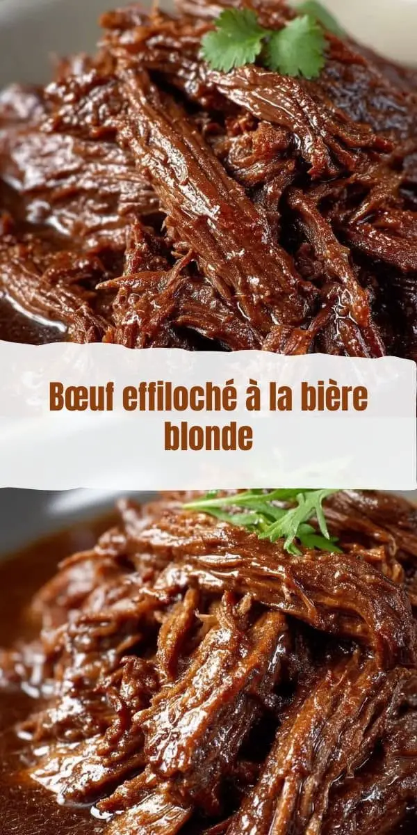 Bœuf effiloché à la bière blonde