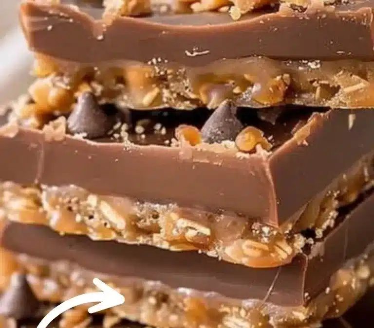 Savoureuses barres au toffee faites maison, idéales pour un dessert ou une collation.