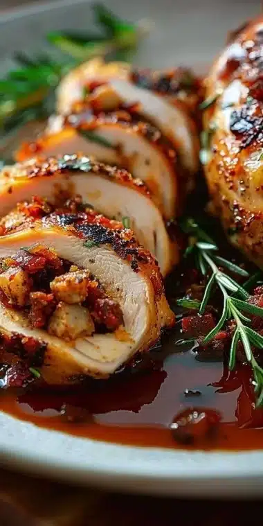 Blanc de poulet farci au chorizo, savoureux plat réconfortant