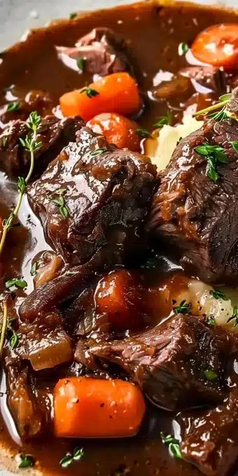 Recette de Boeuf Bourguignon à l'Instant Pot, plat savoureux et réconfortant