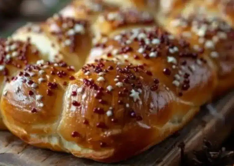 Brioche alsacienne de Noël - Langhopf décorée pour les fêtes