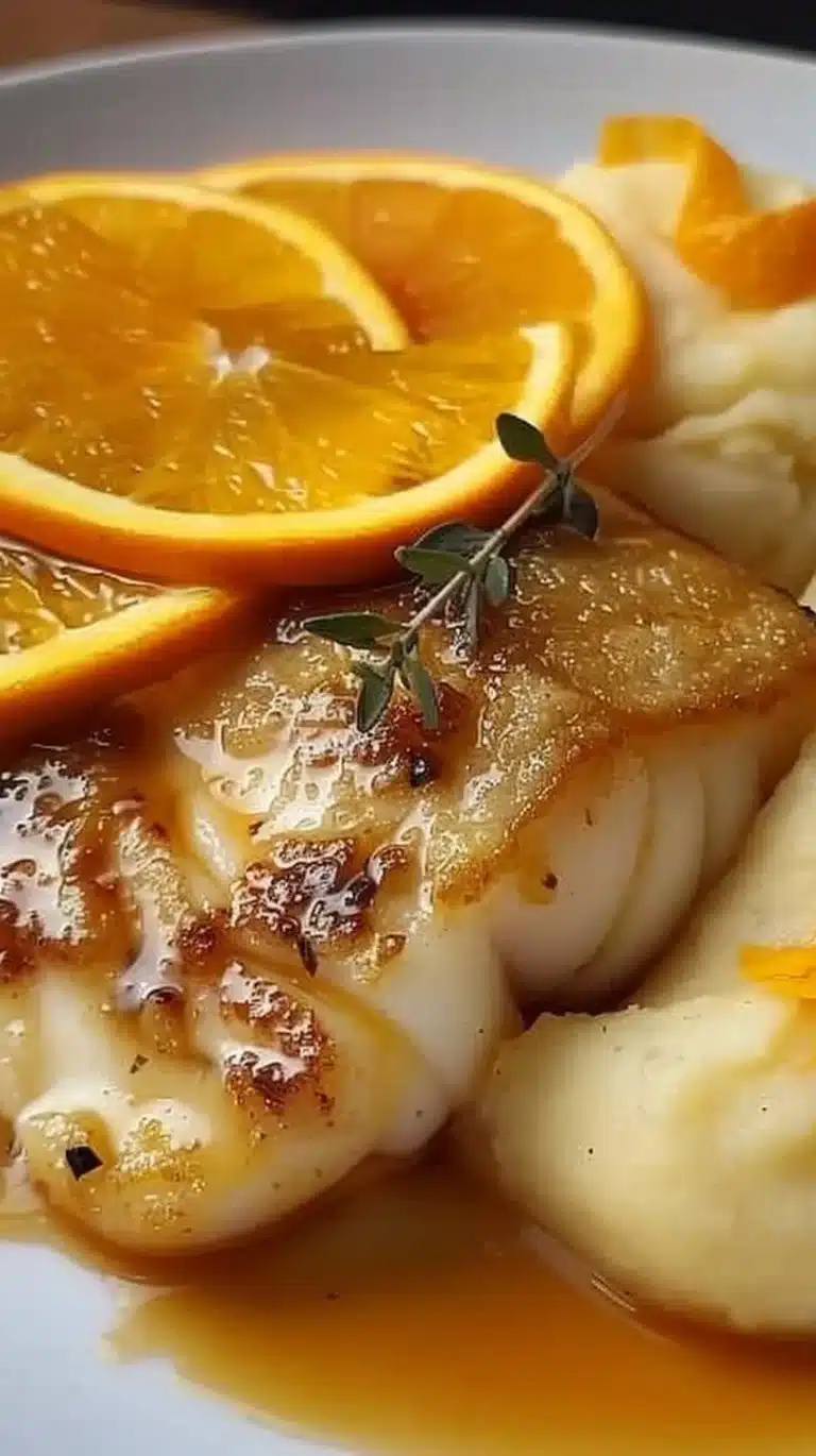 Cabillaud au beurre d'orange vanillé, un plat gourmet à base de poisson