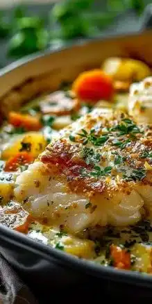 Cassolette de cabillaud aux légumes fondants, un plat savoureux et sain