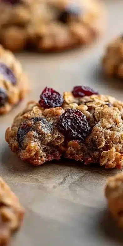 Cookies aux flocons d'avoine sains et croustillants sur une assiette.