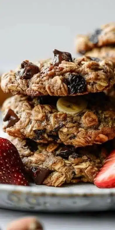 Recette de cookies sains à la banane fraîchement cuits