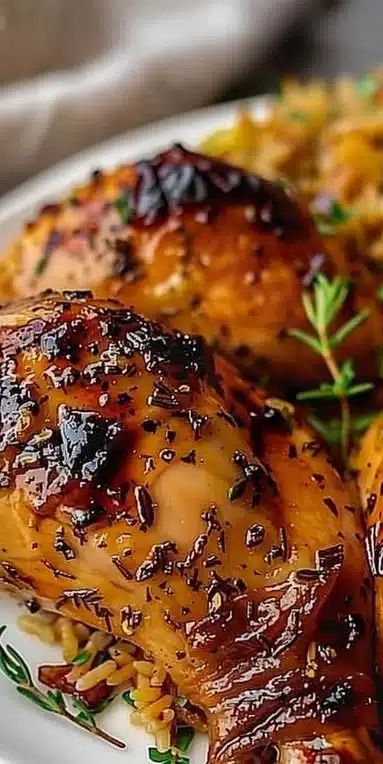 Recette de cuisse de dinde au four, tendre et savoureuse, prête à être dégustée.