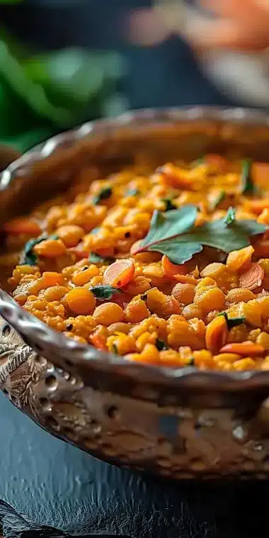 Recette savoureuse de Dahl de Lentilles Corail dans une assiette