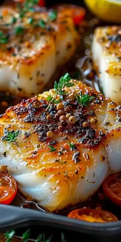 Recette de dos de cabillaud au four avec légumes croquants.