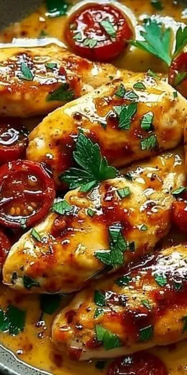 Aiguillettes de Poulet, Sauce Crémeuse au Chorizo