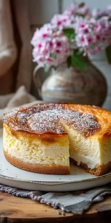 Gâteau au fromage blanc alsacien, une délicieuse recette de dessert léger.