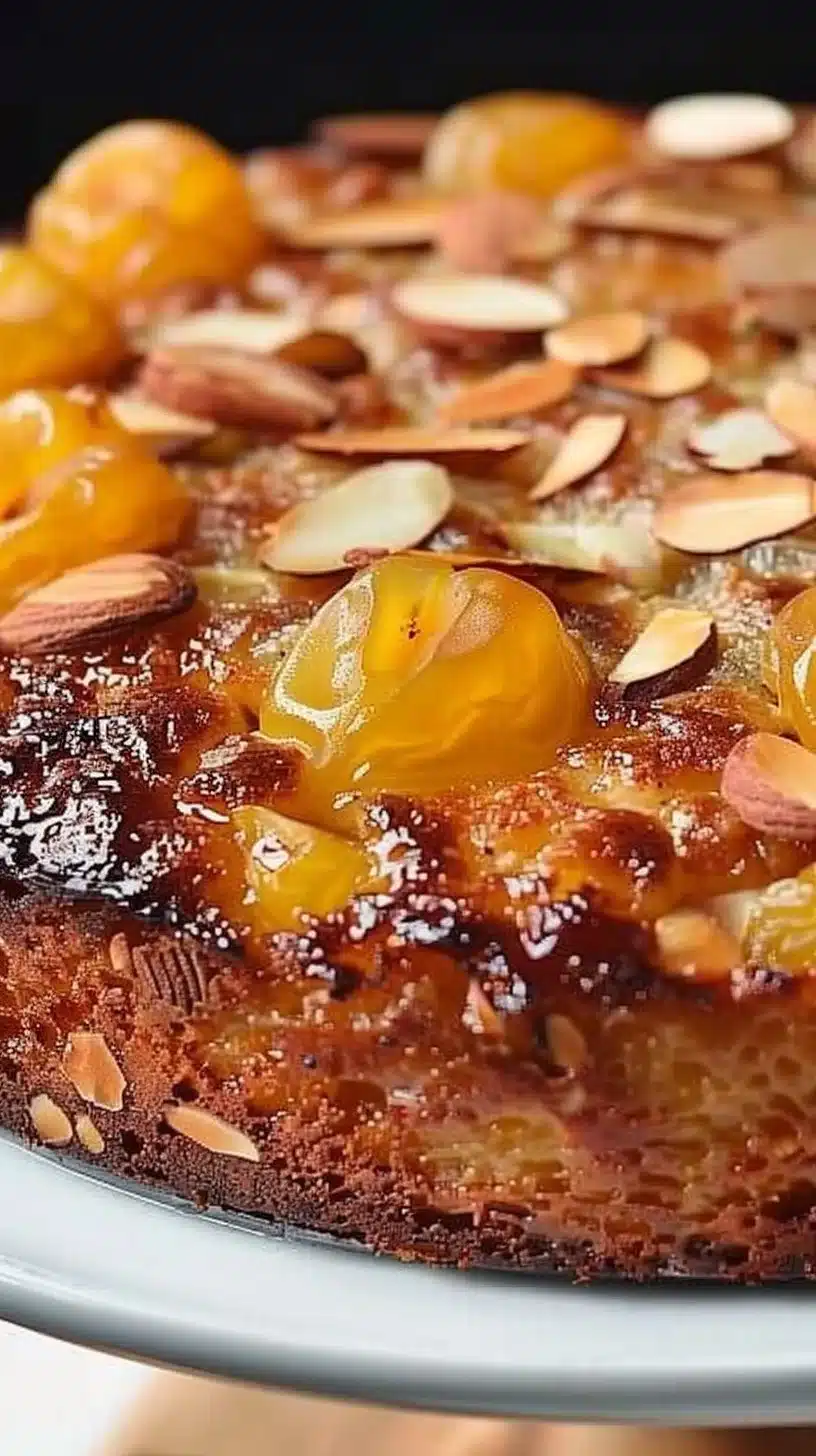 Gâteau aux Mirabelles moelleux avec des fruits frais sur le dessus
