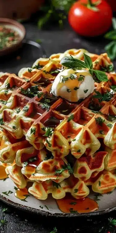 Gaufres de légumes au fromage mozzarella, une recette saine et savoureuse