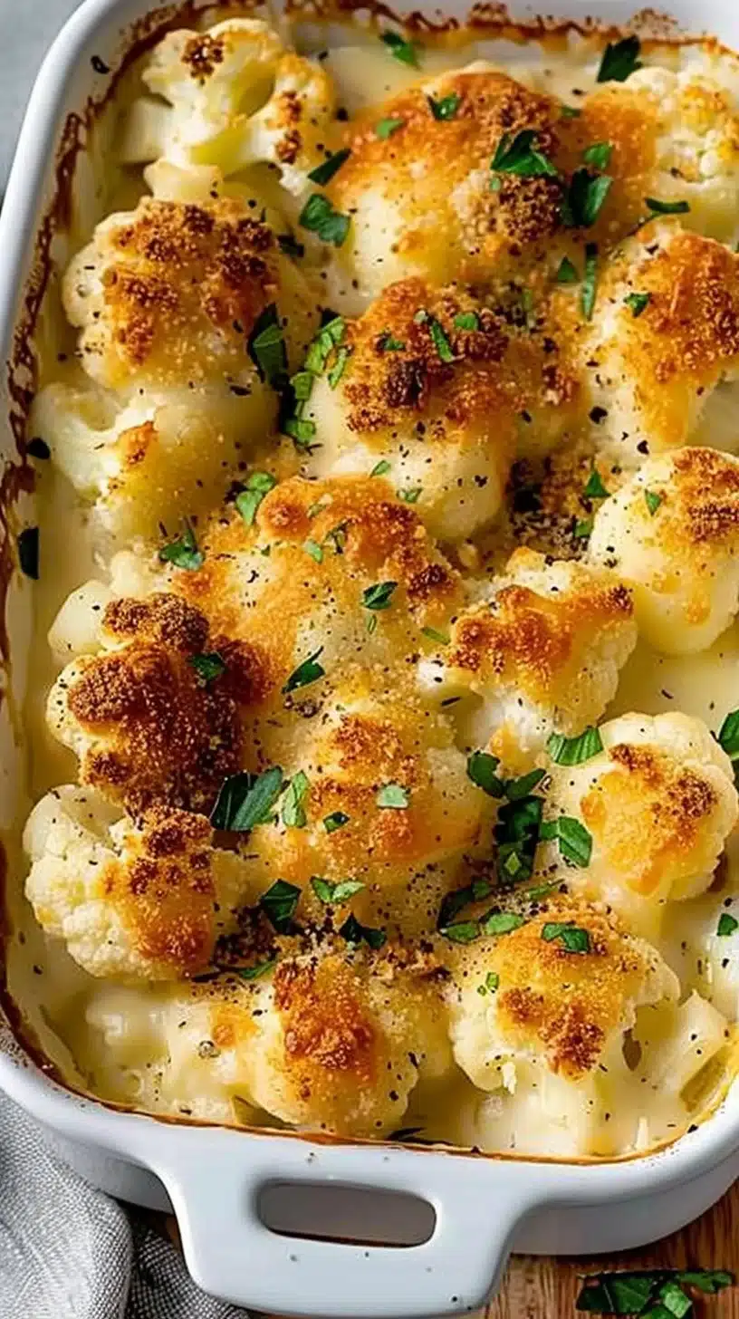 Gratin de Chou-Fleur crémeux et doré, plat savoureux et réconfortant