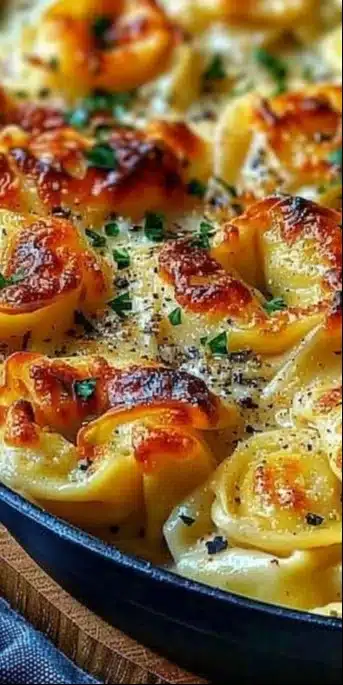 Gratin de tortellinis aux légumes savoureux et réconfortant