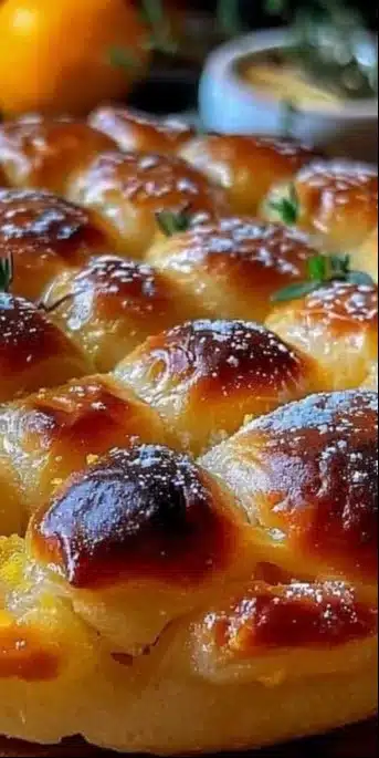 Fougasse sucrée à la fleur d'oranger et au rhum, prête à déguster.