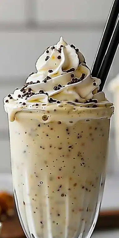 Milkshake vanille crémeux fait maison dans un verre