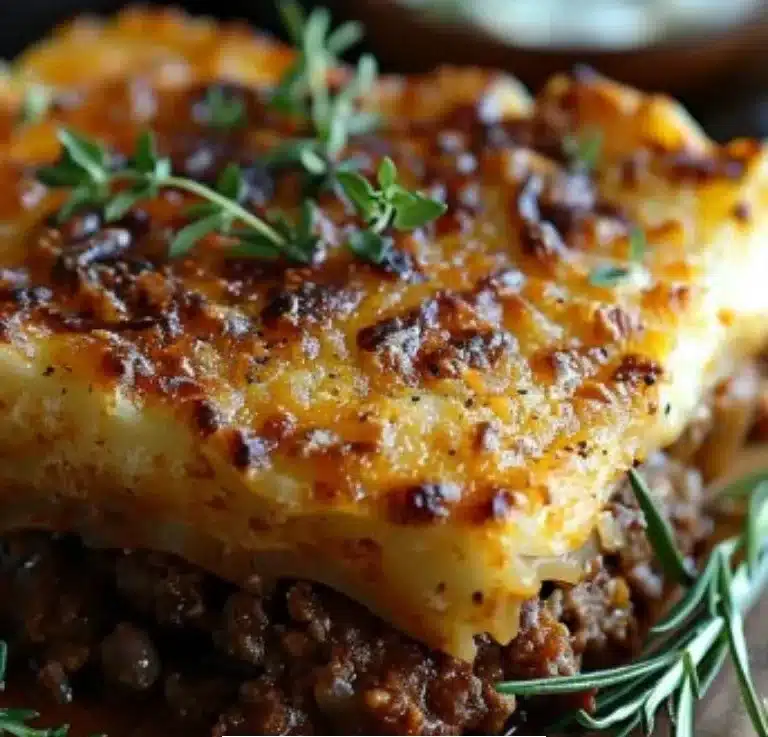 Moussaka Grecque avec aubergines, viande et sauce béchamel