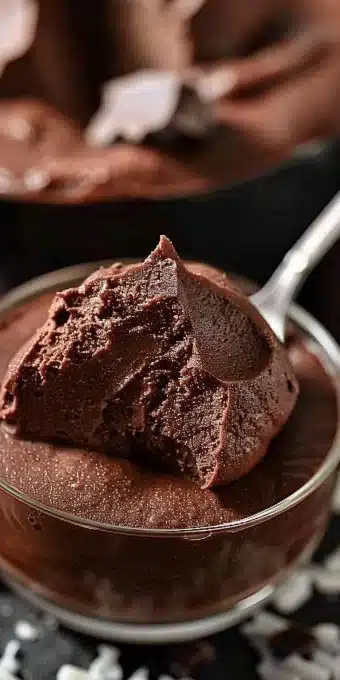 Mousse au chocolat faite maison, dessert onctueux et savoureux.