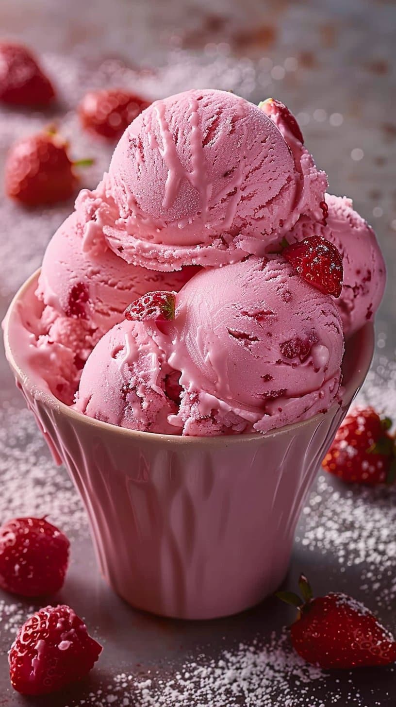 Glace Fraise Maison