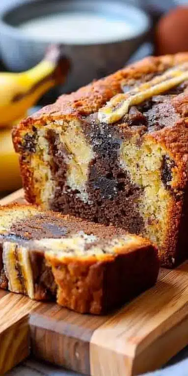 Pain de banane sain et moelleux présenté sur une assiette