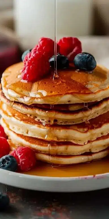 Recette de pancakes sans lait, moelleux et savoureux, idéals pour les petits déjeuners.