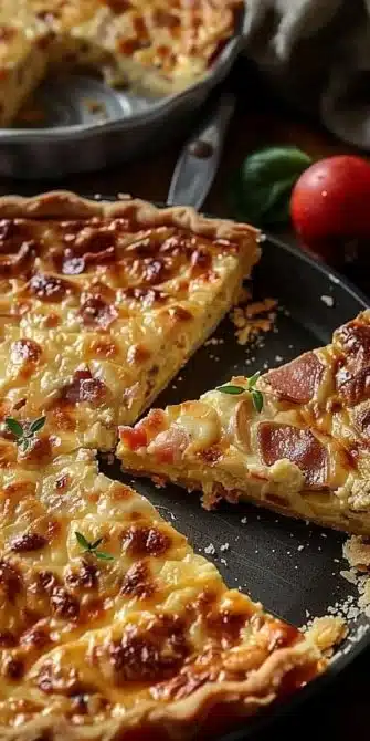 Recette facile de Quiche Lorraine avec lardons et fromage délicieux