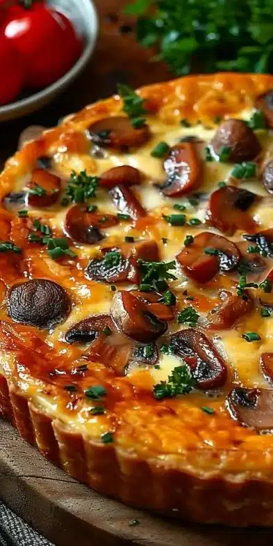 Quiche sans pâte au thon et champignons, recette de Cyril Lignac