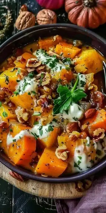 Ragoût de légumes d'automne rempli de saveurs et de couleurs