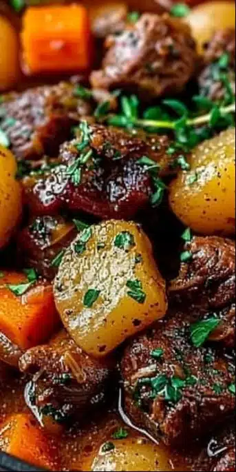 Recette de Ragoût du Pauvre mijotée en mijoteuse, un plat réconfortant.