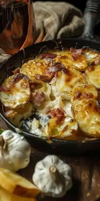 Tartiflette au Reblochon, plat savoureux français avec pommes de terre et fromage