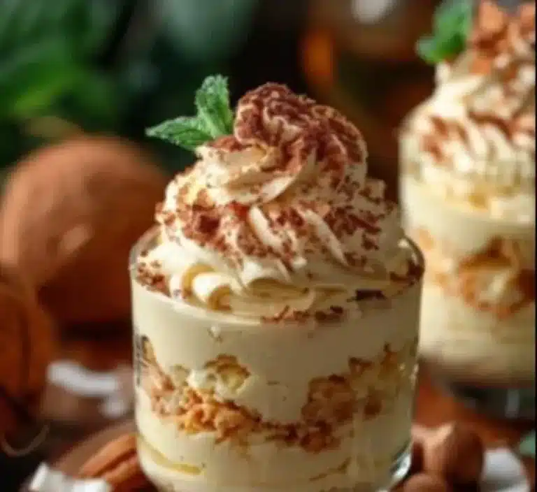 Tiramisu Coquito au Rhum de Coco, un dessert crémeux et gourmand