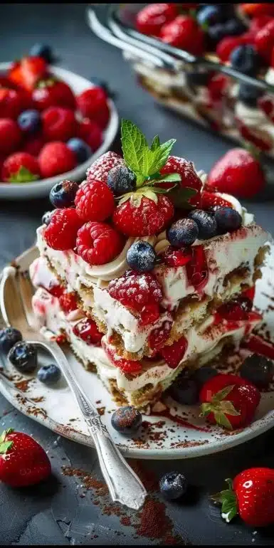 Tiramisu estival aux fruits rouges, un dessert délicieux et rafraîchissant