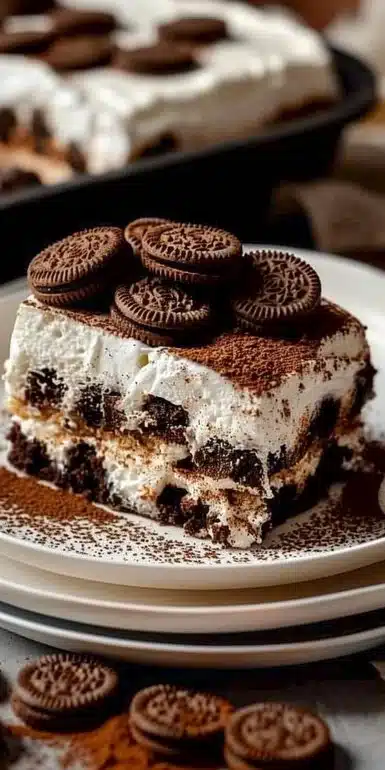 Tiramisu Oreo sans cuisson, un dessert gourmand et facile à préparer.