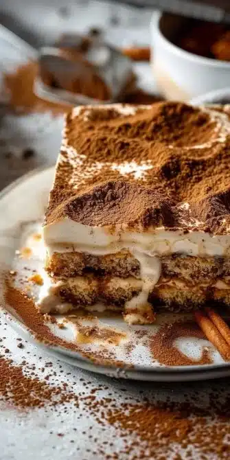 Tiramisu végétalien avec biscuits spéculoos, dessert crémeux et savoureux