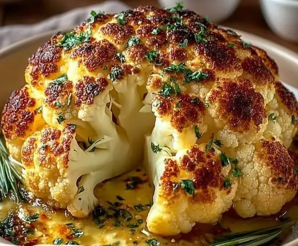 The most incredible whole roasted cauliflower EVER