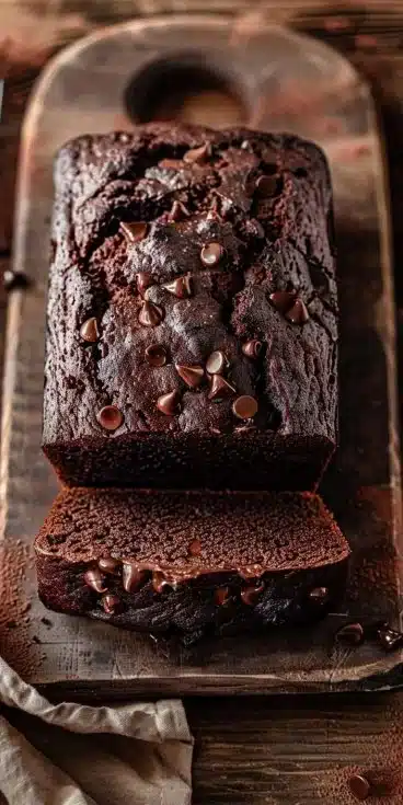 Tranche de Banana Bread au Chocolat avec morceaux de chocolat et bananes