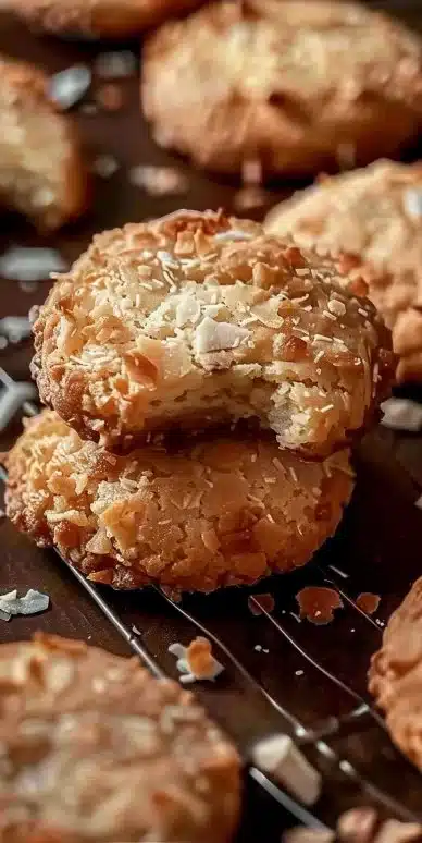 Biscuits sablés à la noix de coco présentés sur une assiette