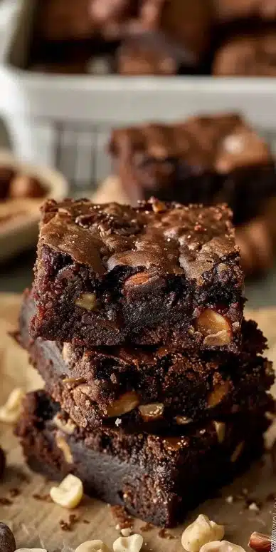 Brownie aux noisettes délicieux et moelleux prêt à être dégusté