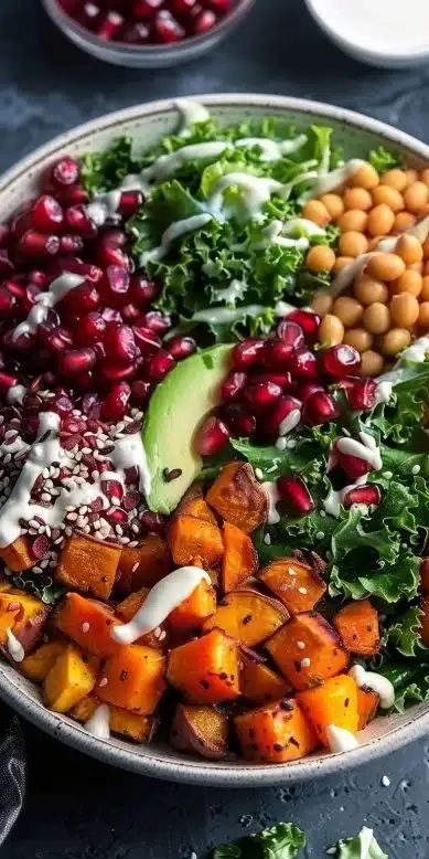 Buddha Bowl Sweet Potato and Pomegranate